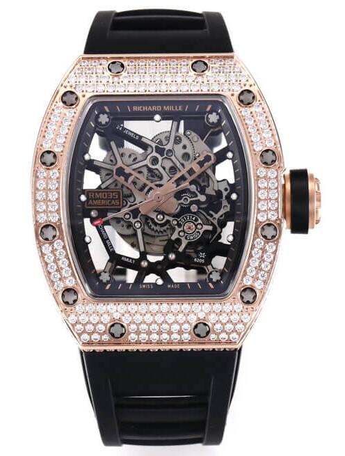 Richard Mille Replica Watch Rafael Nadal RM 035-01 Rose Gold Diamonds